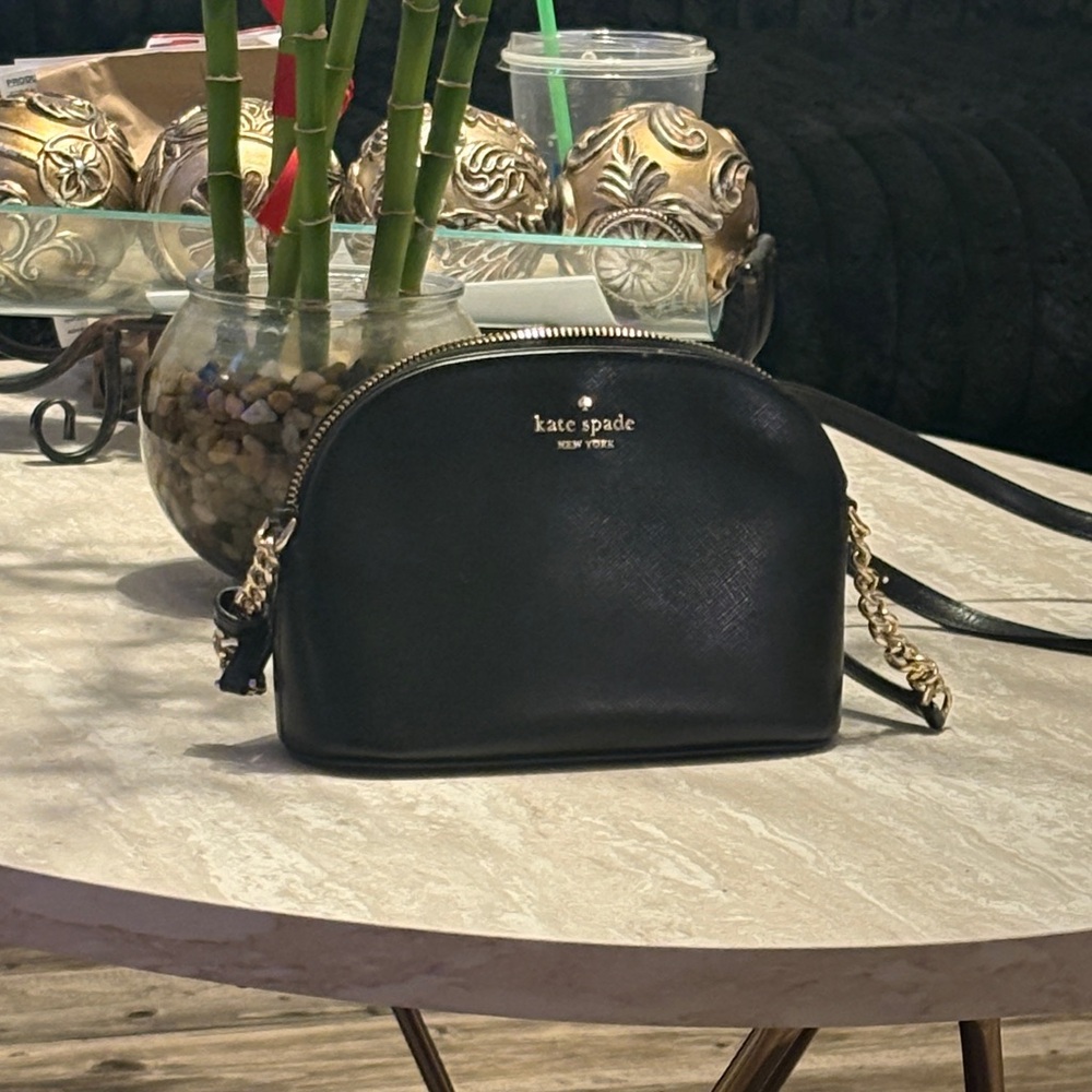 Kate Spade Black Crossbody with Gold Accents
